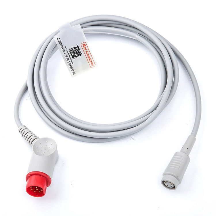 Portable IBP Adapter Cable TPU Compatible Mindray To MR 12 Pin IBP Transducer