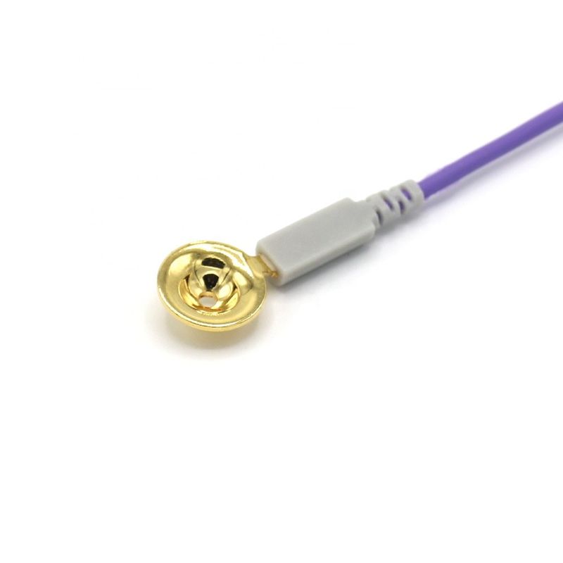 10 Lead Other Patient Monitor Accessories EEG Cable Dia 1.5mm With Golden Plated Cup