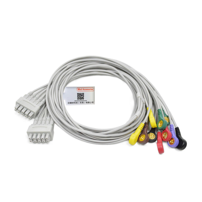 GE Marquette EKG Cable 10 Leads Gray Color Compatible Stable