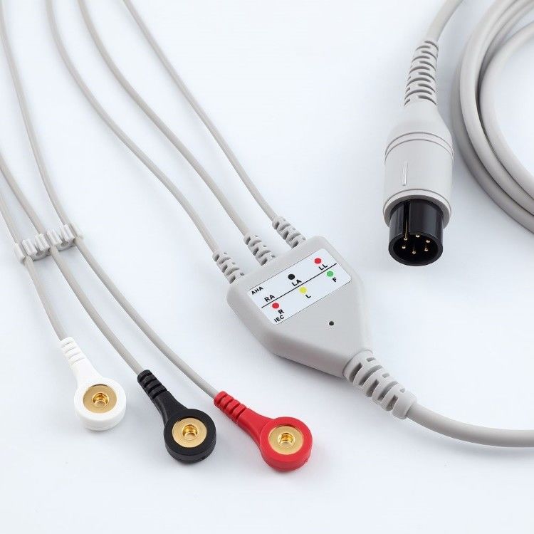 Med Accessories Medical BCI ECG Monitor Cable 6 Pin 5 Leads Multipurpose 0.9m Size