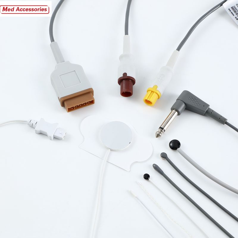 Adult Gray Skin Surface medical Temperature Probe Portable For Patient Monitor