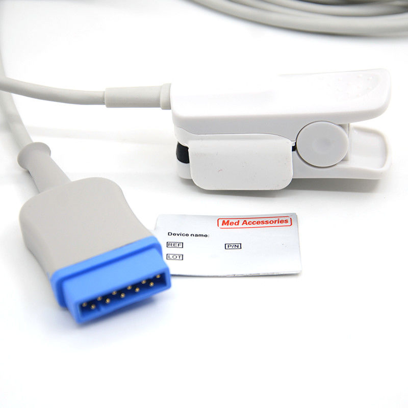 Reusable Dash 2000/3000 Compatible GE 11Pin Solar 8000/8000M Adult Finger Clip Monitor Sensor SpO2 Cable