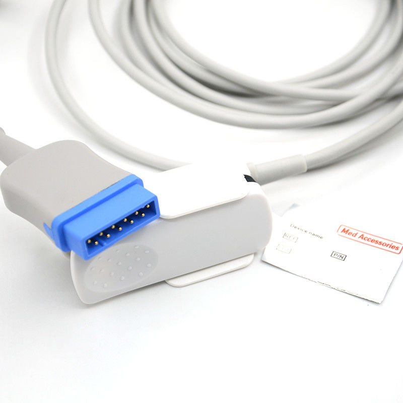 GE 11 Pin Adult Finger TPU Gray Spo2 Sensor Cable Single Pack For All Patient Types CE Certified