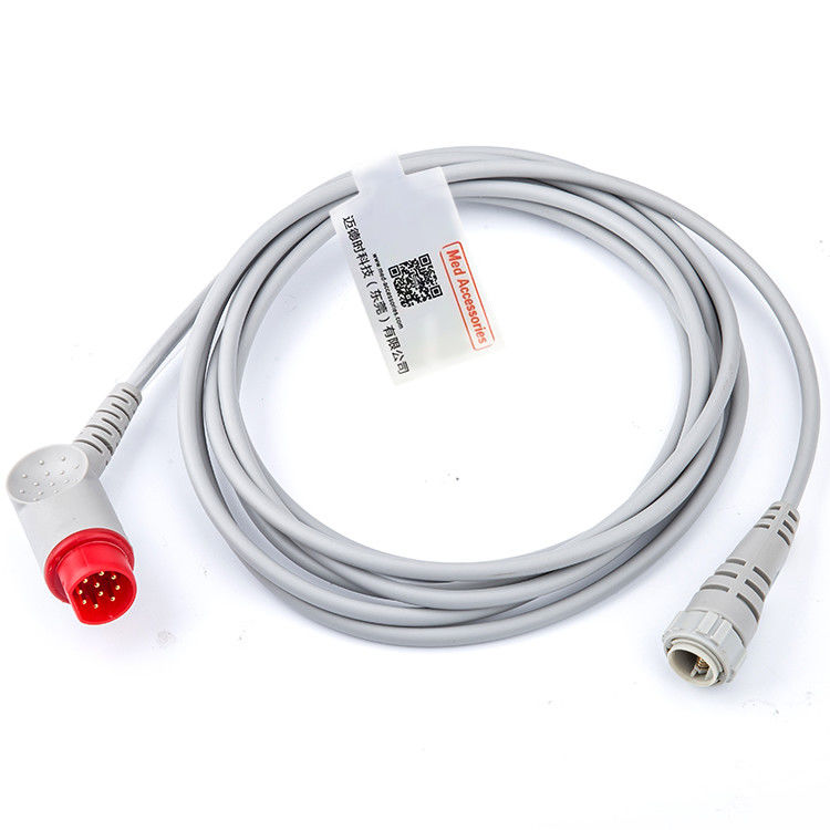 Portable IBP Adapter Cable TPU Compatible Mindray To MR 12 Pin IBP Transducer