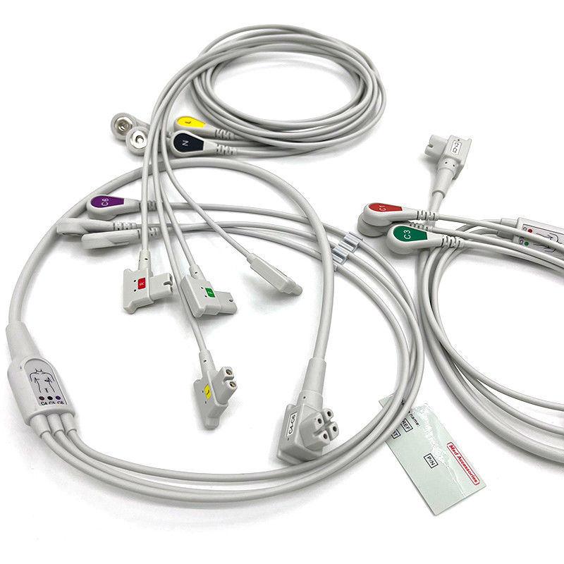 PH 10lead TC30 LEAD WIRES ECG Monitor Cable Gray Color Latex Free Multi Function