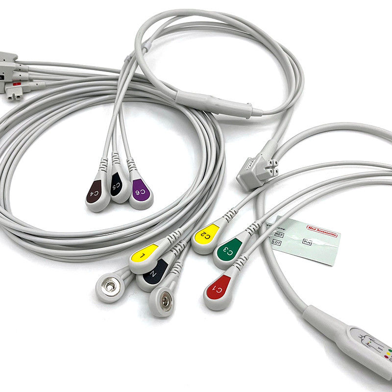 PH 10lead TC30 LEAD WIRES ECG Monitor Cable Gray Color Latex Free Multi Function