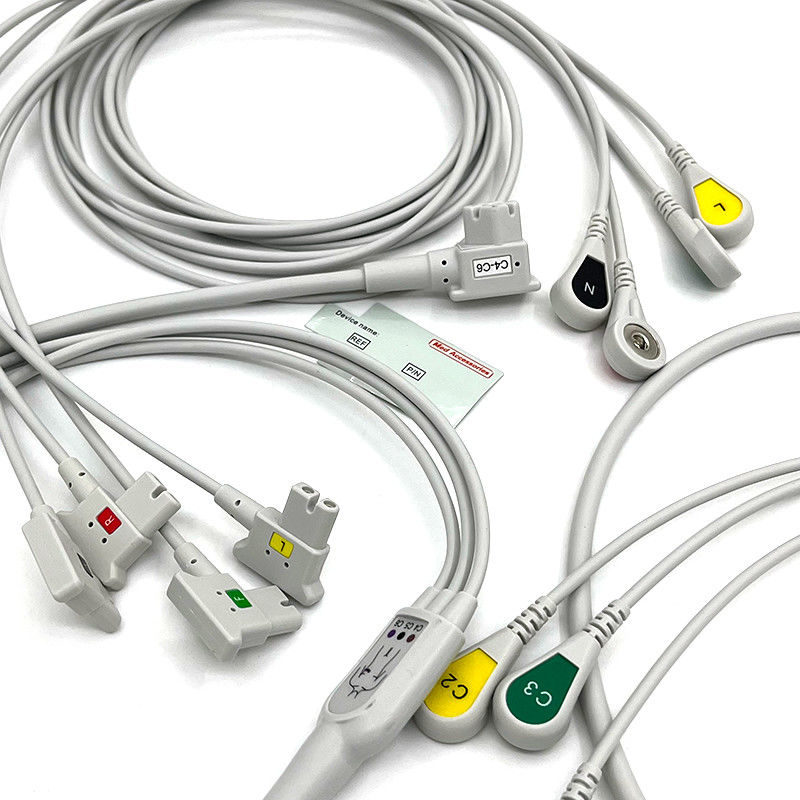 PH 10lead TC30 LEAD WIRES ECG Monitor Cable Gray Color Latex Free Multi Function