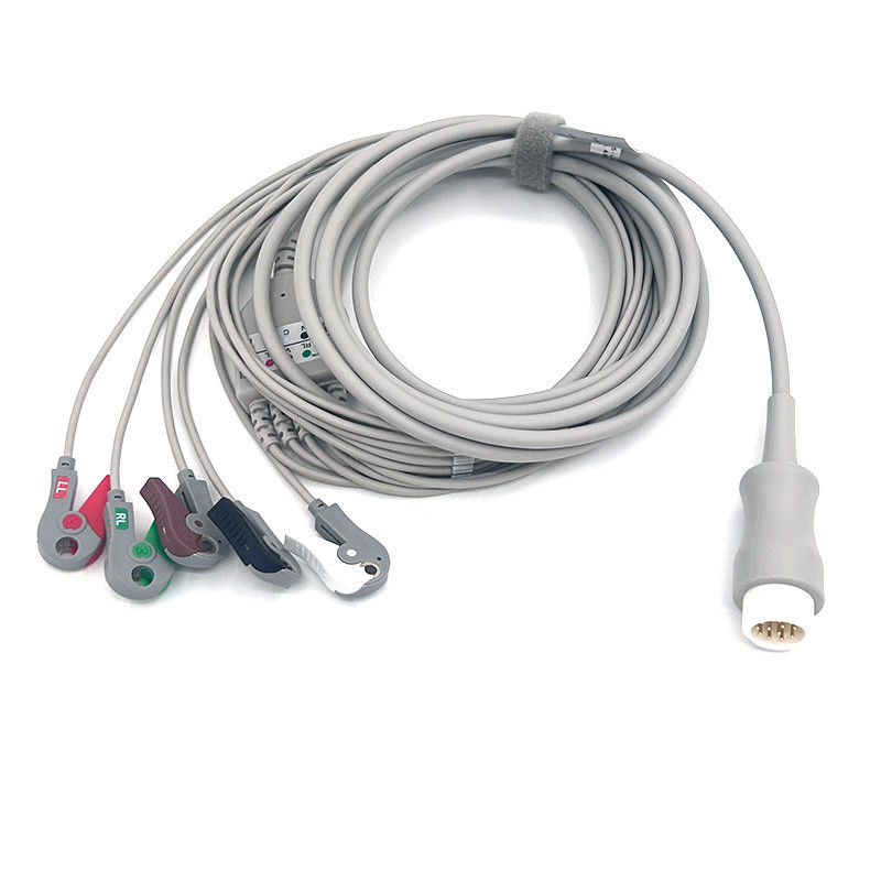 HP 12Pin 5lead WIRES ECG Monitor Cable Gray Color Latex Free Multi Function