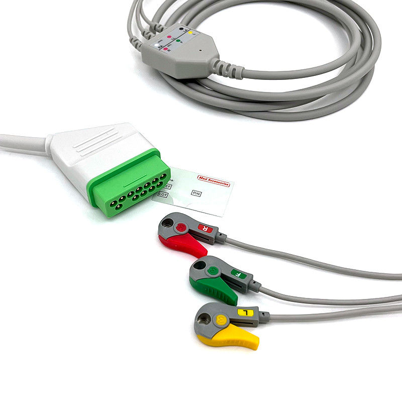 Nihon Kohden 12pin ECG Monitor Cable Gray Color Latex Free Multi Function