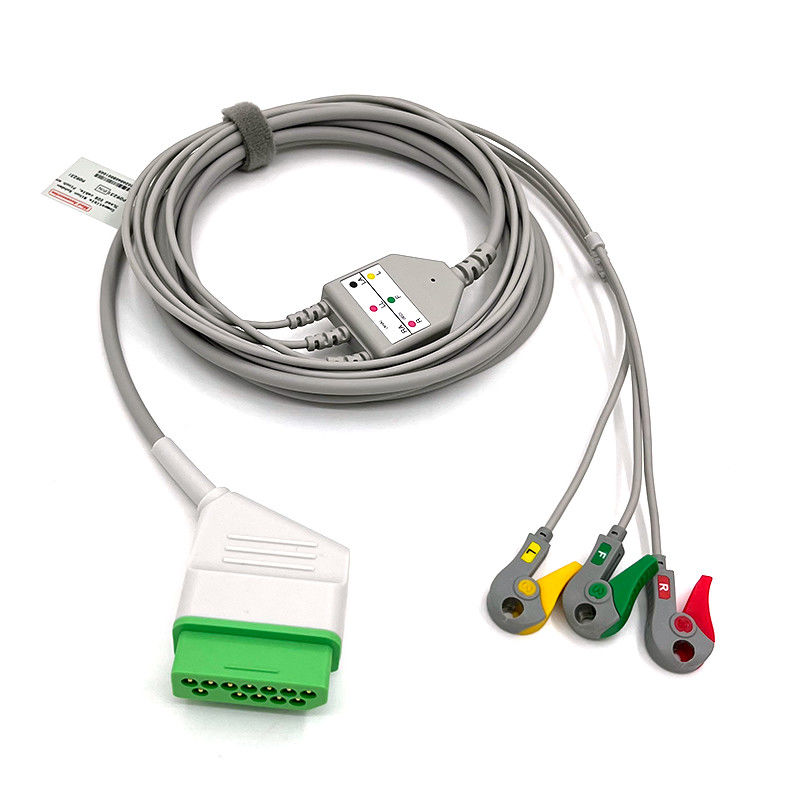 Nihon Kohden 12pin ECG Monitor Cable Gray Color Latex Free Multi Function