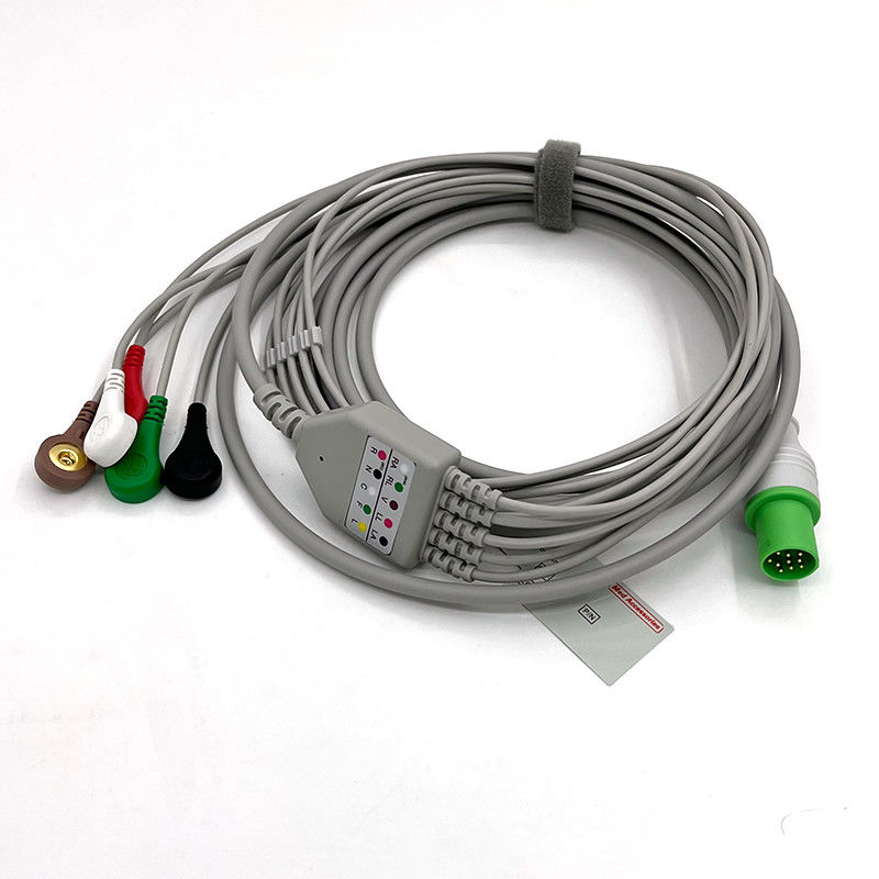 GE Helige 10 Pin ECG 5lead ECG Med Accessories Medical ECG Monitor Cable Multipurpose 0.9m Size