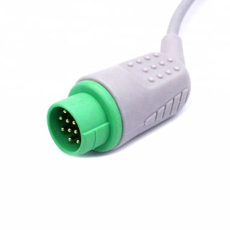 Medical Care Monitor Accessories Biolight ECG Cable 12 Pin 5 Leads Grabber End One-piece 3.4m Size