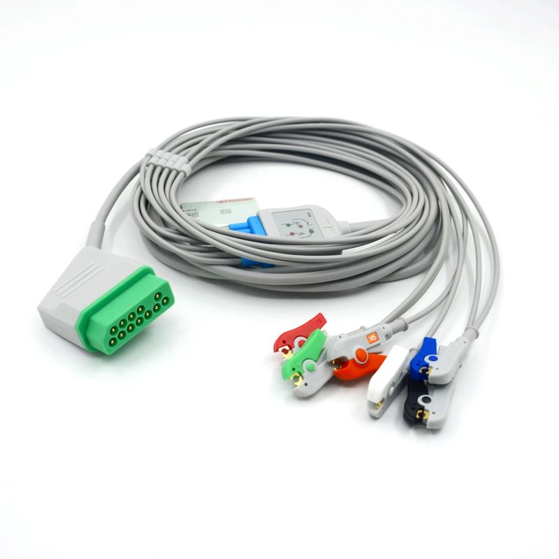 Compatible Nihon Kohden 12 Pin 6 Leads ECG Monitor Cable For Medical Accessories