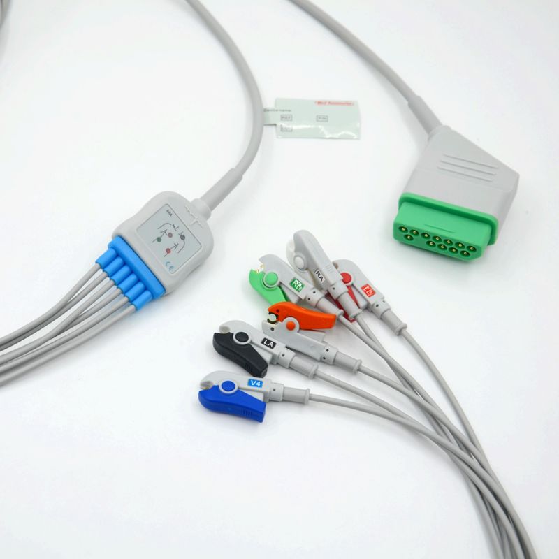 Compatible Nihon Kohden 12 Pin 6 Leads ECG Monitor Cable For Medical Accessories