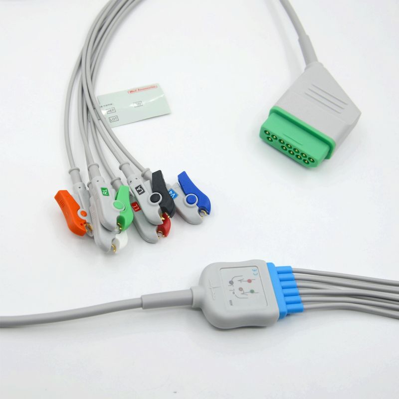 Compatible Nihon Kohden 12 Pin 6 Leads ECG Monitor Cable For Medical Accessories