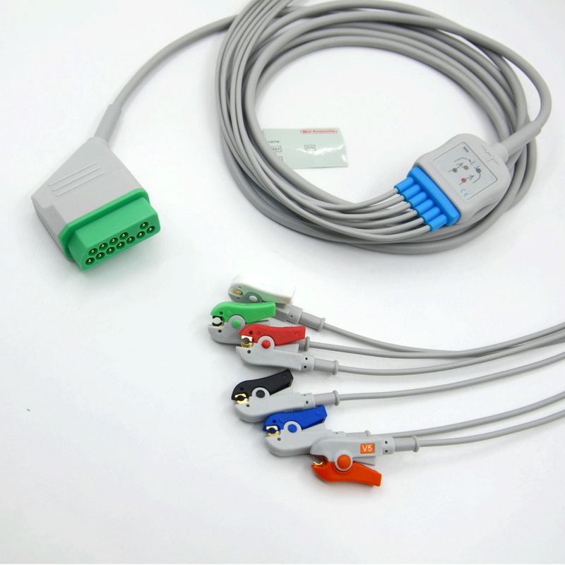 Compatible Nihon Kohden 12 Pin 6 Leads ECG Monitor Cable For Medical Accessories