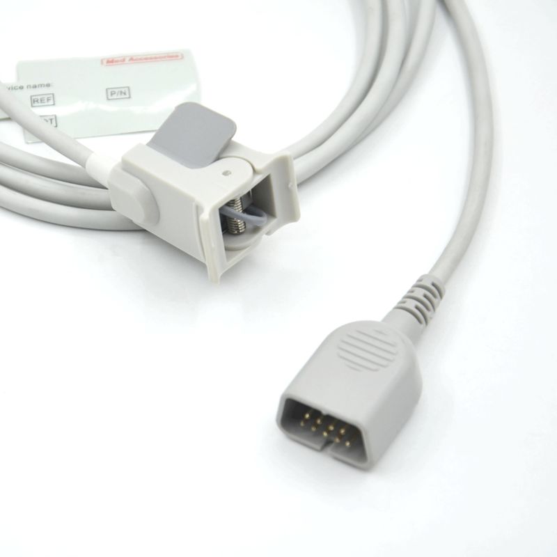 Manufacturer Monitor Accessories Pediatric Finger Compatible Nihon kohden 9pin Reusable SpO2 Sensor