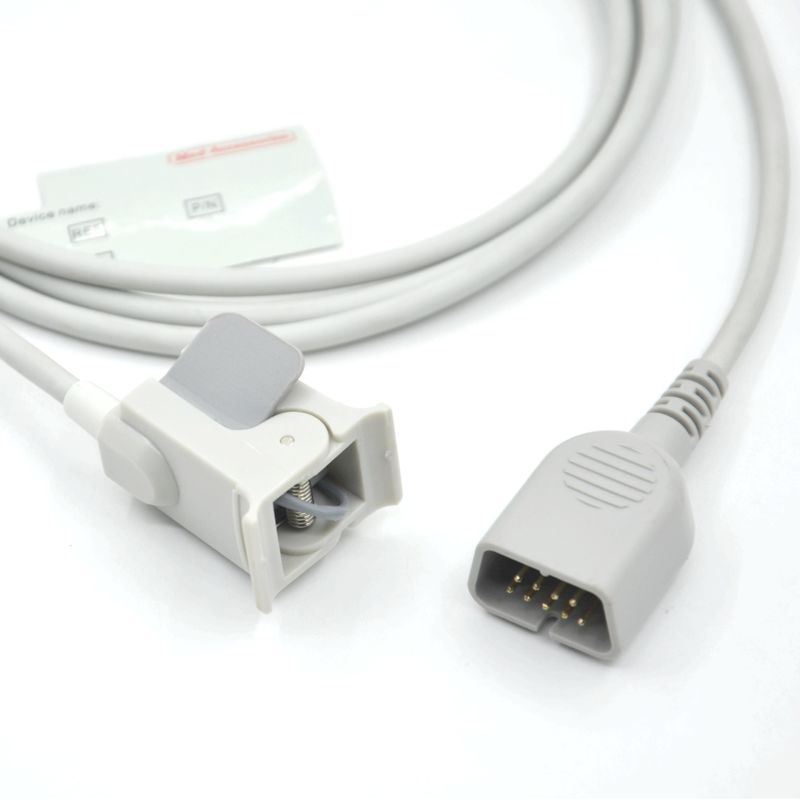 Manufacturer Monitor Accessories Pediatric Finger Compatible Nihon kohden 9pin Reusable SpO2 Sensor