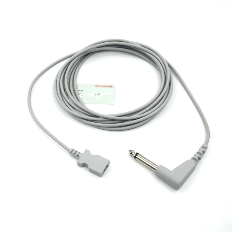 Compatible YSI 400 Rectangular Dual Pin Connector Temperature Adapter Cable for Disposable Temperature Probe