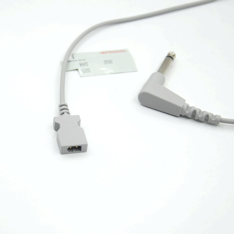 Compatible YSI 400 Rectangular Dual Pin Connector Temperature Adapter Cable for Disposable Temperature Probe