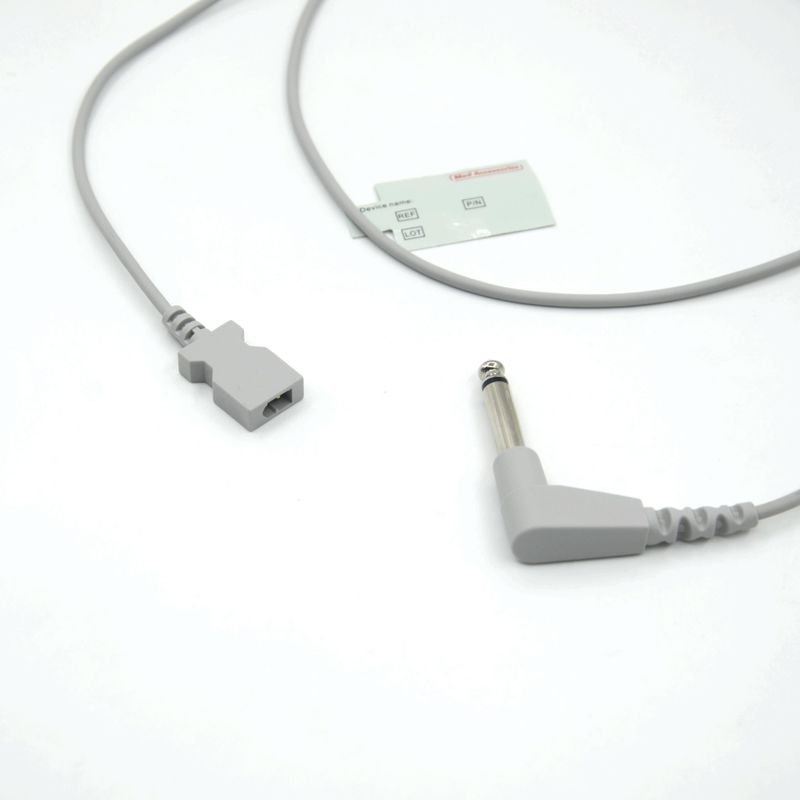 Compatible YSI 400 Rectangular Dual Pin Connector Temperature Adapter Cable for Disposable Temperature Probe