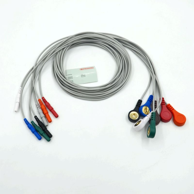 Hight Quality Din Type 7 Lead Snap Holter Recorder Ecg Lead Wires