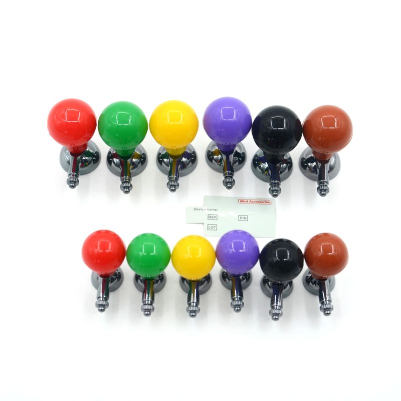 ISO13485 Adult Pediatric ECG Electrode Suction Ball With Screw Multi-Color Universal 6pcs/box