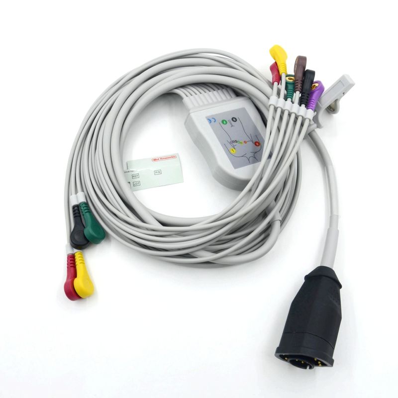 Compatible Zoll 10 Leads Snap Type IEC Standard EKG Cable and Wires