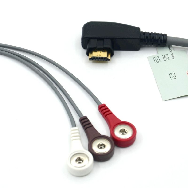 Medical Professional Production DMS ECG Cable Holter Probe 3Leads Snap AHA/IEC for DMS300