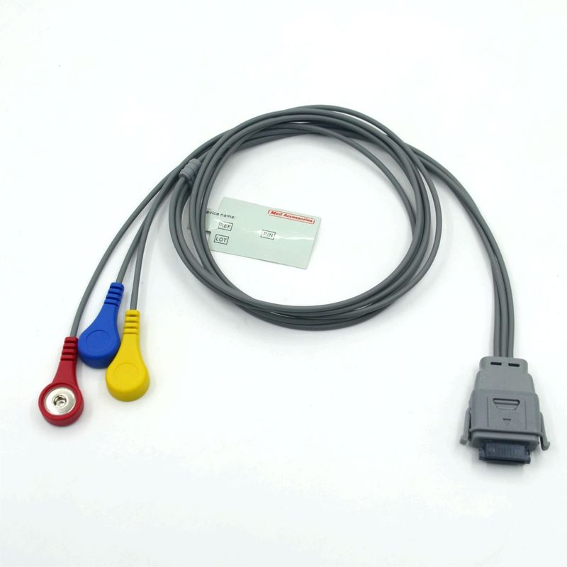 Compatible Edan SE-2003 5 Lead Holter ECG Cable With Snap Used for Adult/Pediatric