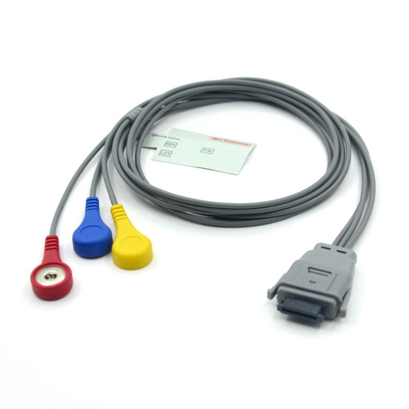 Compatible Edan SE-2003 5 Lead Holter ECG Cable With Snap Used for Adult/Pediatric