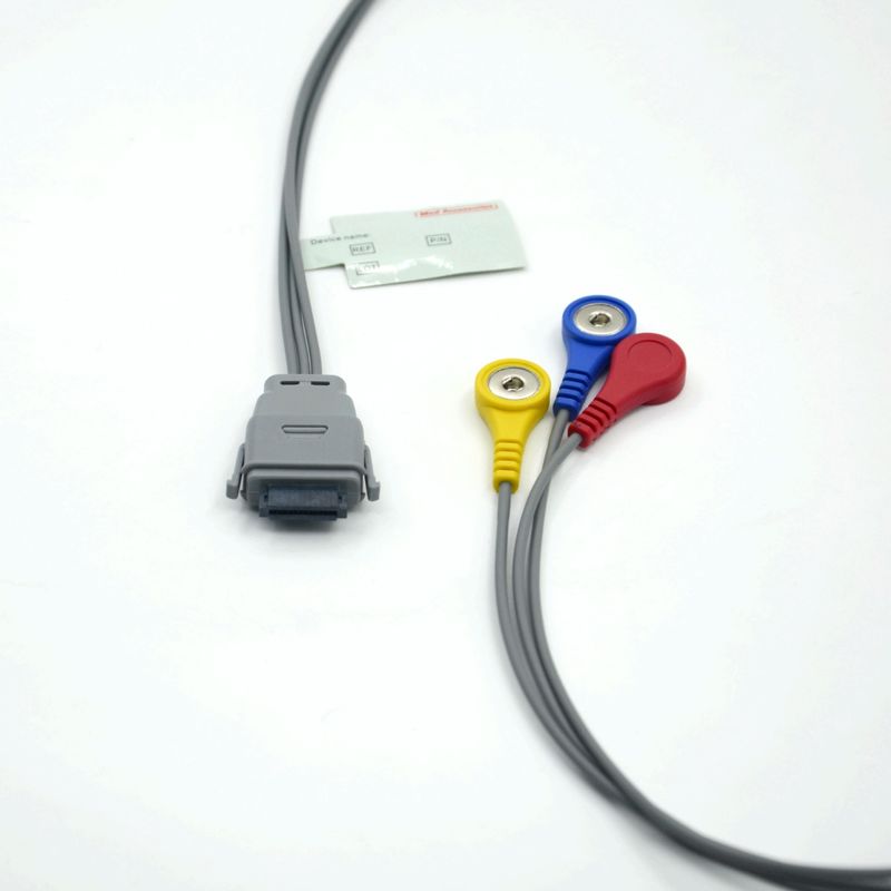 Compatible Edan SE-2003 5 Lead Holter ECG Cable With Snap Used for Adult/Pediatric