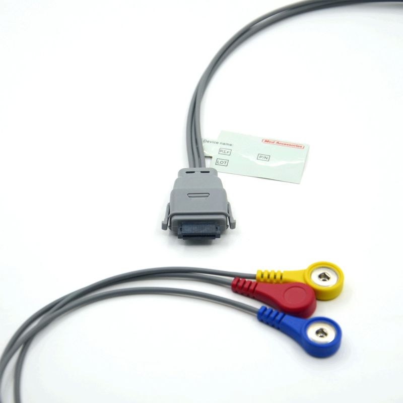 Compatible Edan SE-2003 5 Lead Holter ECG Cable With Snap Used for Adult/Pediatric