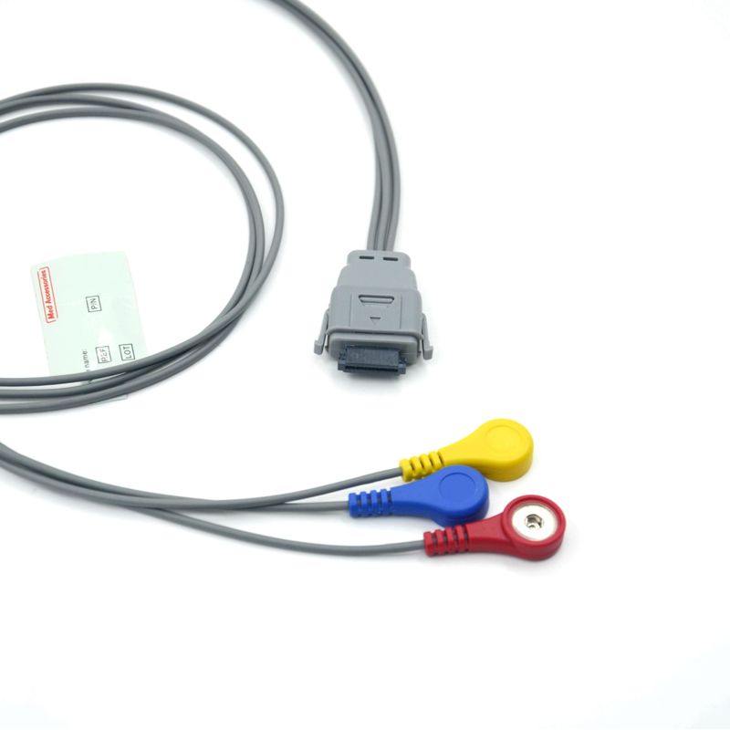 Compatible Edan SE-2003 5 Lead Holter ECG Cable With Snap Used for Adult/Pediatric