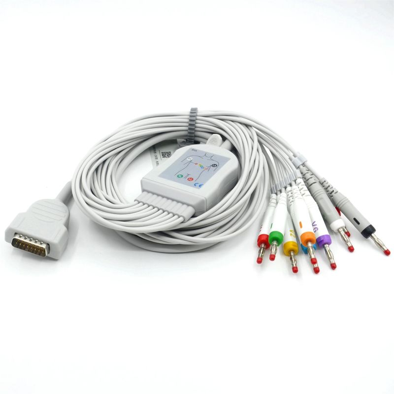 Compatible Nihon Kohden 10 Leads EKG Medical ECG Cable 4.0 Banana AHA For Patient Monitor Accessory