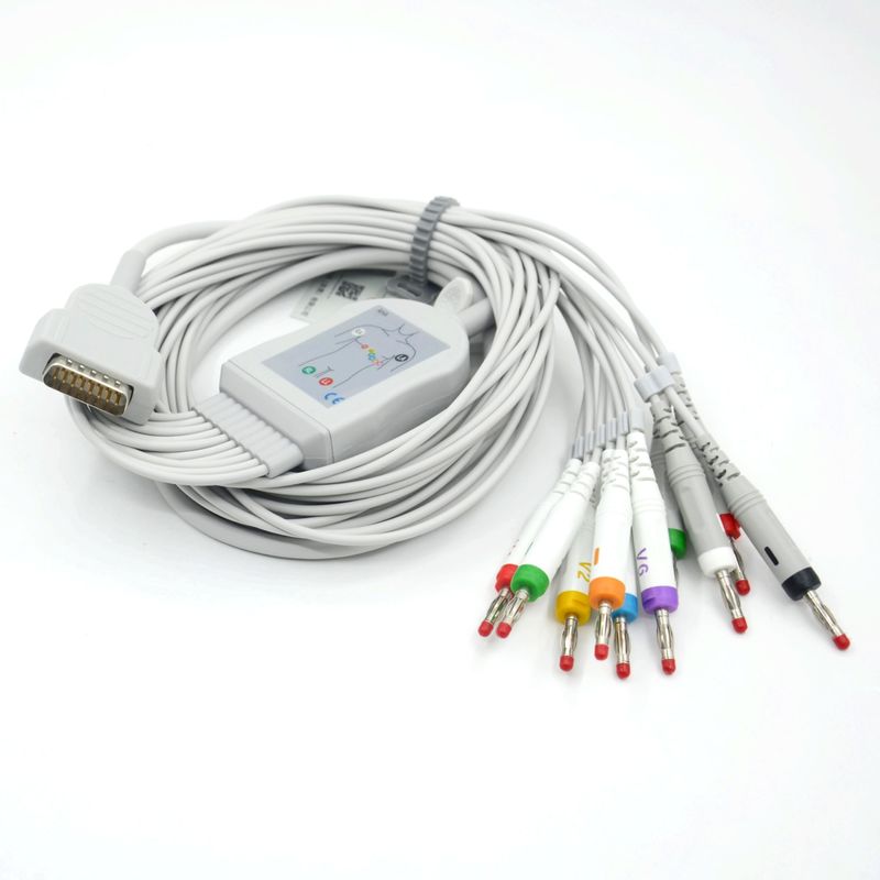 Compatible Nihon Kohden 10 Leads EKG Medical ECG Cable 4.0 Banana AHA For Patient Monitor Accessory