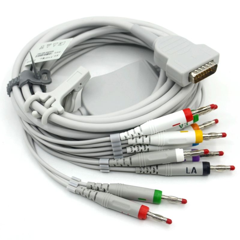Compatible Nihon Kohden 10 Leads EKG Medical ECG Cable 4.0 Banana AHA For Patient Monitor Accessory