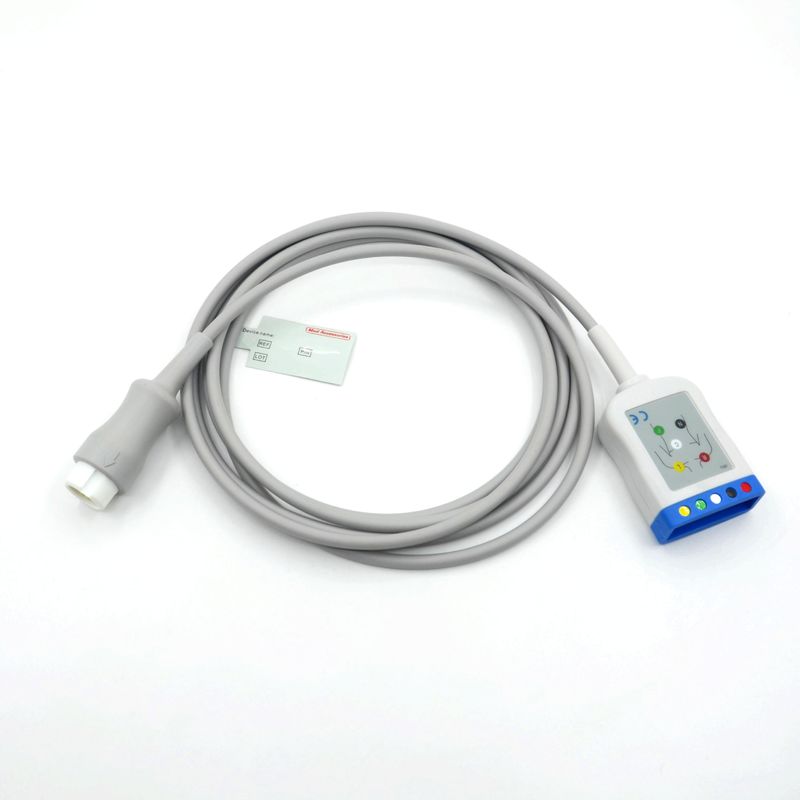 Medical Equipment OEM Compatible with HP 5 Leads IEC 12 Pins Monitor ECG Trunk Cable