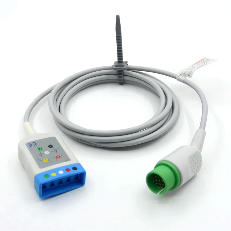 Medical Monitor Accessory Compatible Spacelabs ECG Trunk Cable 5 Lead IEC EKG Cable