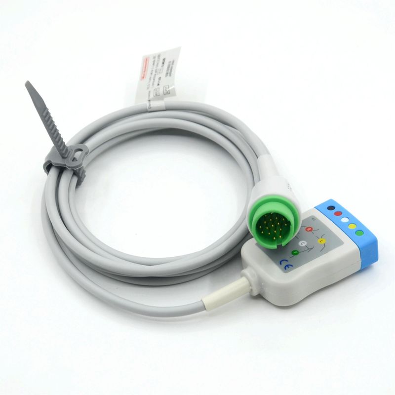 Medical Monitor Accessory Compatible Spacelabs ECG Trunk Cable 5 Lead IEC EKG Cable
