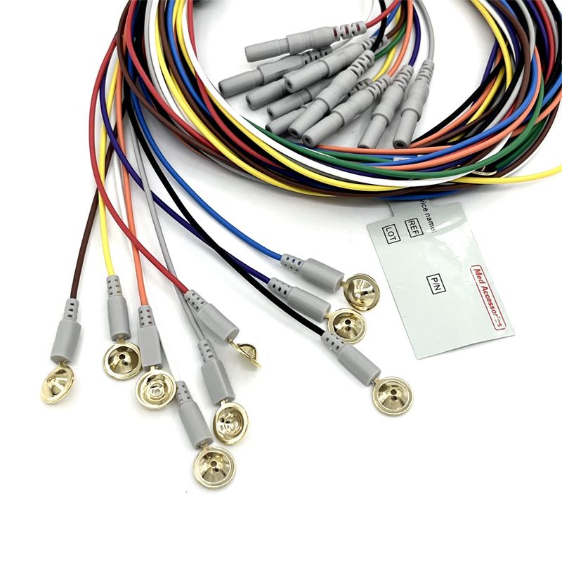 Flexible Medical Snap Button Cable, 3/5/7/10 Lead Snap 10 Lead Holter ECG EEG Cable