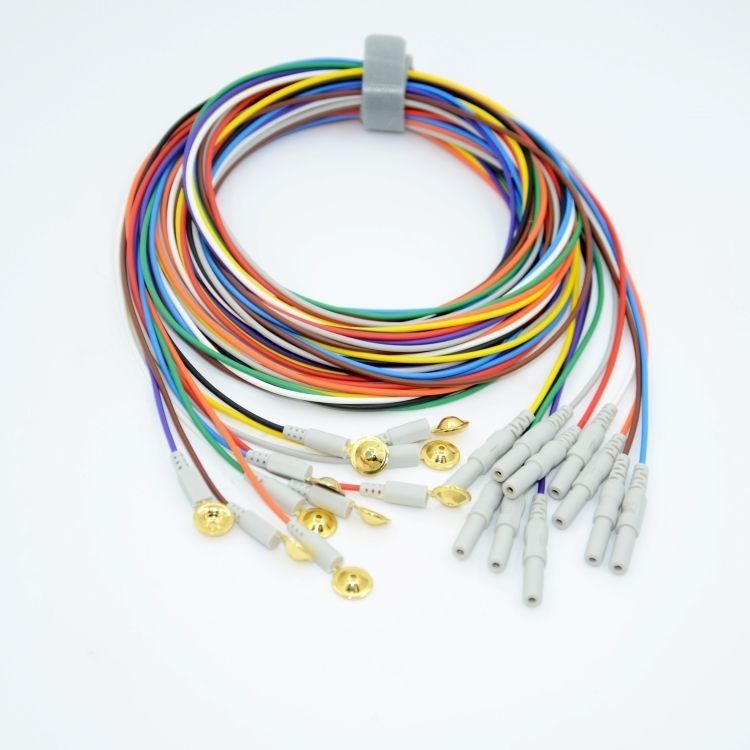 Flexible Medical Snap Button Cable, 3/5/7/10 Lead Snap 10 Lead Holter ECG EEG Cable
