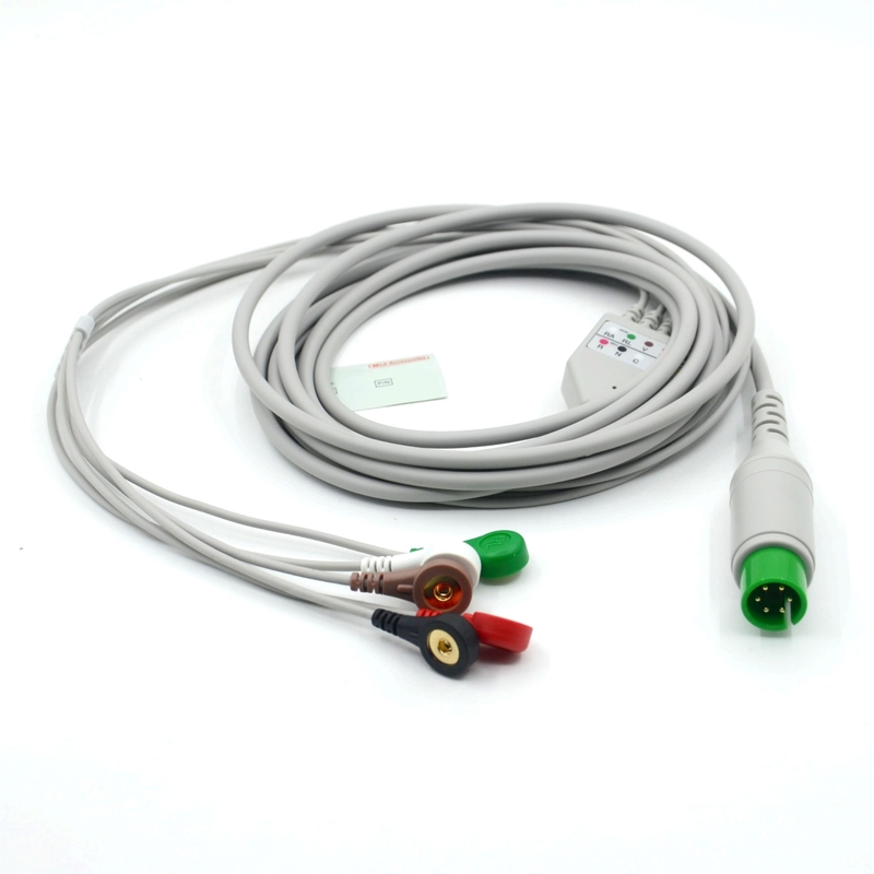 High Quality Medical Accessories Compatible M&B 5 Lead ECG EKG Cable AHA Snap