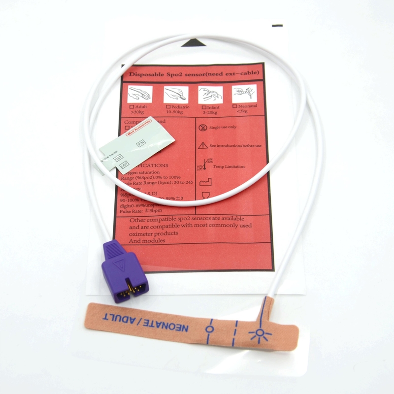 Medical Accessories Supplier Stretch Fabric Compatible nellcor 9pin Disposable SpO2 Sensor For Neonate/ Adult