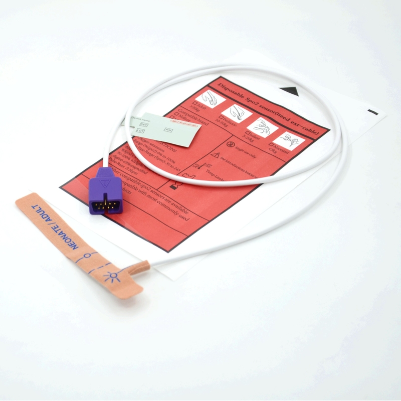Medical Accessories Supplier Stretch Fabric Compatible nellcor 9pin Disposable SpO2 Sensor For Neonate/ Adult