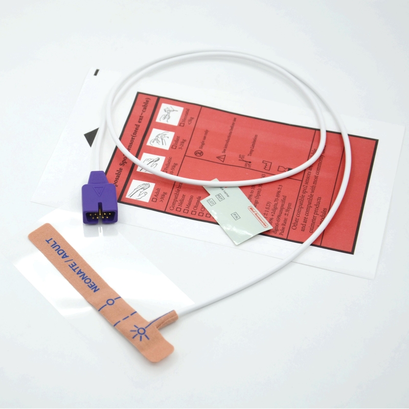 Medical Accessories Supplier Stretch Fabric Compatible nellcor 9pin Disposable SpO2 Sensor For Neonate/ Adult