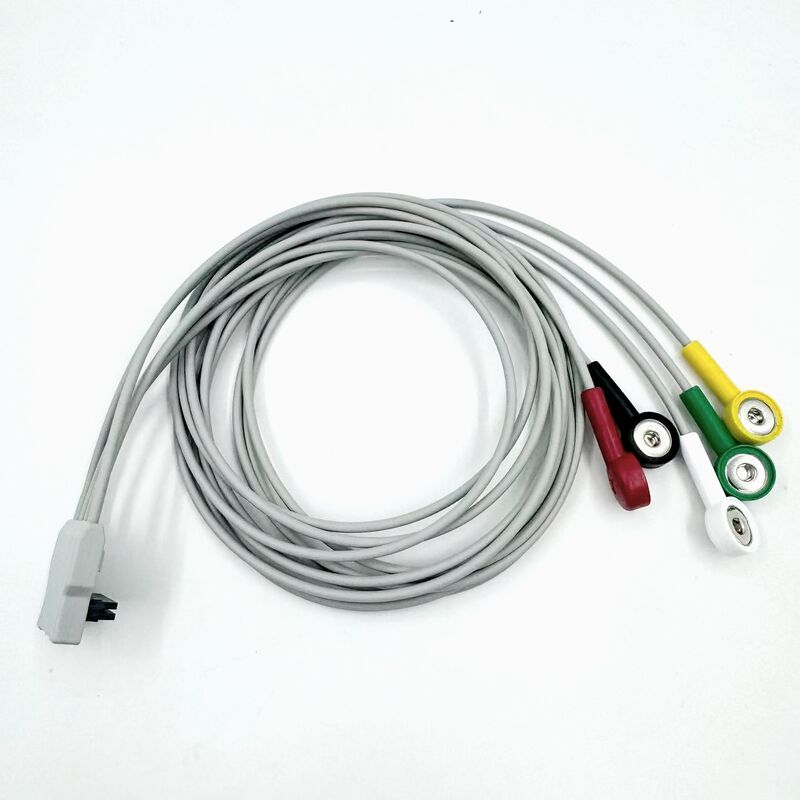 High Quality Med Accessories RoHS Certified Diagnostic Silicone IEC Color 5-Lead Grabber EKG ECG Cable Compatible BLT