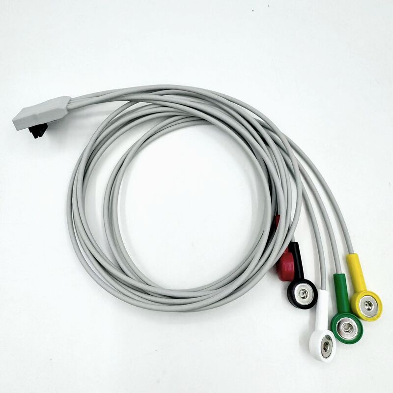 High Quality Med Accessories RoHS Certified Diagnostic Silicone IEC Color 5-Lead Grabber EKG ECG Cable Compatible BLT