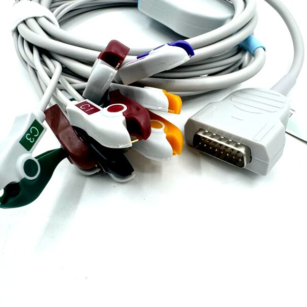 Med Accessories Compatible 10 Lead EKG Cable with Grabber End Medical-Grade TPU Latex Medical Consumables RoHS Certified