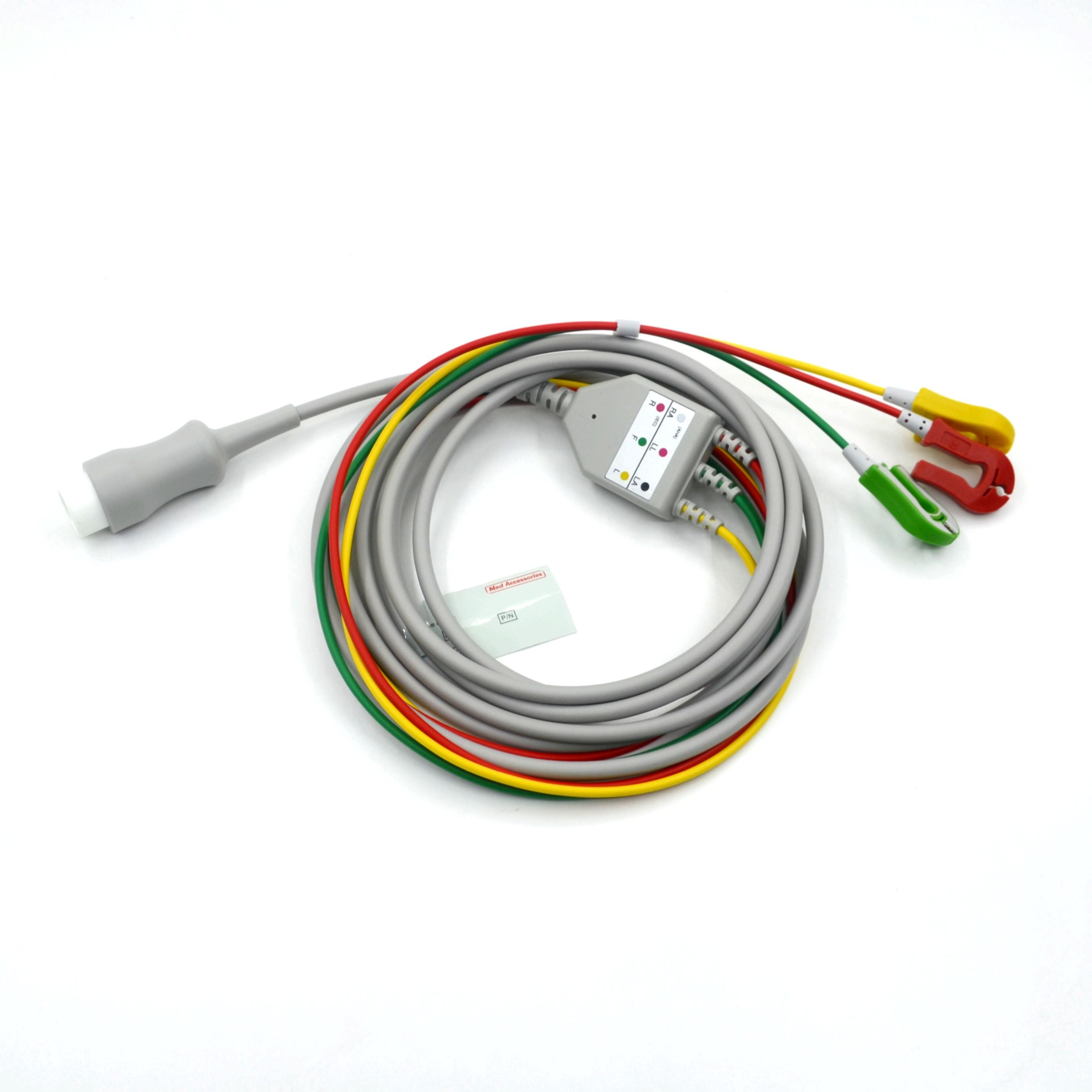 Compatible Philips 12 Pin to 3 Lead direct connect ECG Cable